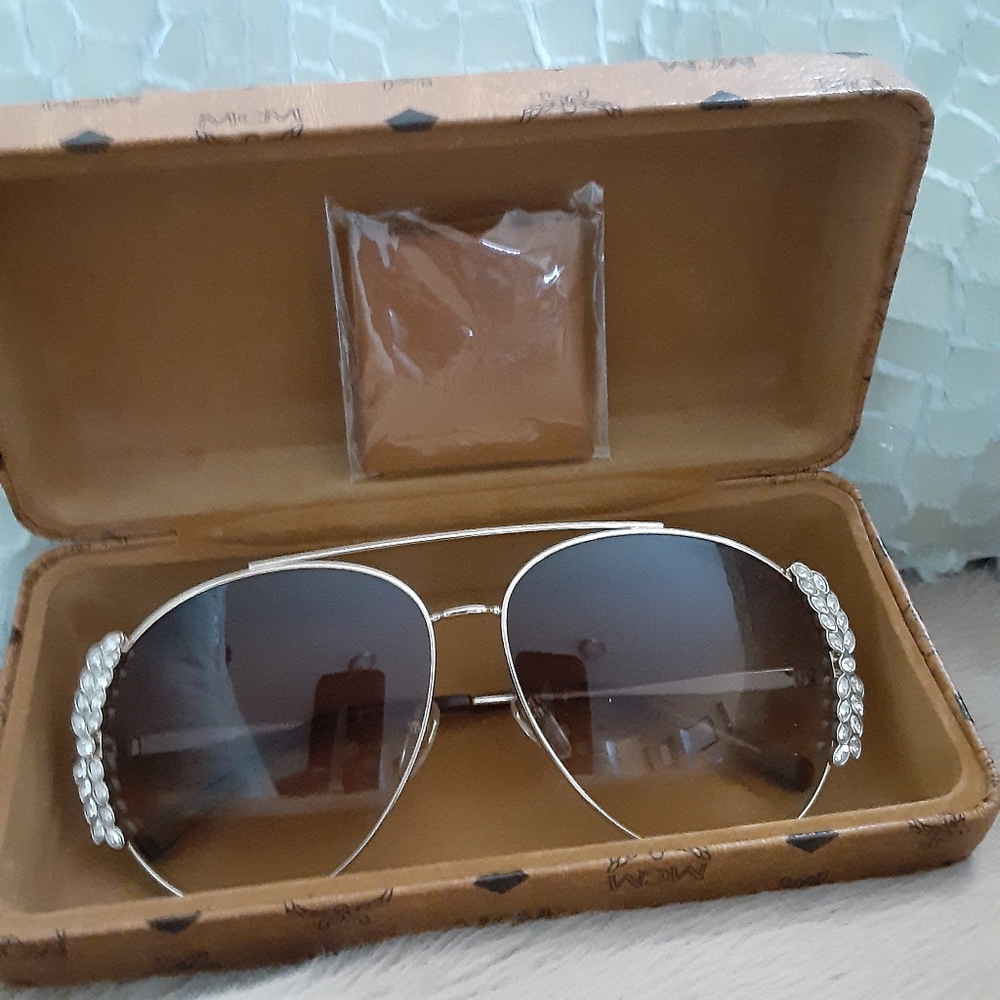 BRAND NEW MCM AVIATOR crystal studded sunnies.